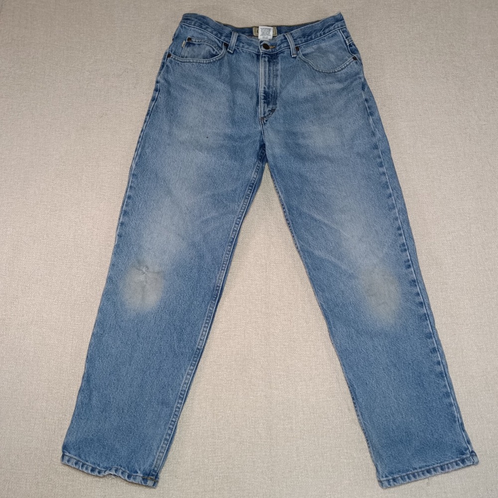 LL Bean Natural Fit Mens Jeans 33x29 Medium Wash Blue Denim 104731 Straight Leg